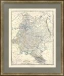 Европейская Россия. Джонстон. 1861г. Антикварный подарок руководителю. 62x50. Карта