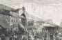 На толкучем рынке в Москве. 1888г. Маковский. Старинная оригинальная гравюра