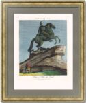 Петербург. Памятник Петру I. 1823г. Фальконе/Пасс. Старинная гравюра - антикварный подарок