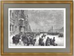 Парад в Петербурге в 1874 году. Старинная гравюра - антикварный подарок. 1889г.