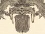 Декоративная виньетка с гербом Санкт-Петербурга. 1892г. Старинная гравюра