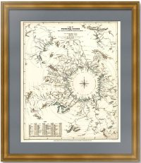 Карта основных рек Земли. 1834г.
