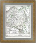 Европейская Россия. 1862г. Старинная карта - антикварный подарок