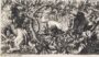 Барочные орнаменты (фризы) 2. Разъяренные львы. Лепотр. 1660г. Старинная гравюра. Редкость.