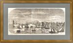 Синопское сражение. 1853г. Старинная гравюра - антикварный подарок