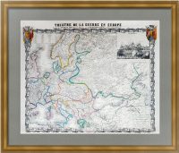 Театр войны в Европе. Крымская война 1854г. (57x77). Редкая старинная историческая карта