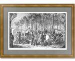 Лагерь казаков на Елисейских полях в Париже. Опиц. 1881г. Старинная гравюра.