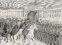 Александр III на войсковом смотре на Дворцовой площади. 1888г. Сафонов. Гравюра на дереве