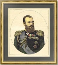 Александр III. Портрет. 1891г. Мейер/Меолль. Старинная гравюра