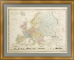Европа. 1867г. Генеральная актуальная карта Европы. (62x90!) Старинная карта