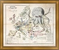 Европа во время турецкой войны. 1877г. Уникальная политическая пропагандистская карта