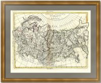 Россия азиатская. 1785г. Затта. Старинная карта. Антикварный подарок