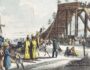 Русские ледяные горки на Неве. 1817г. Аткинсон/Убиган. Старинная гравюра, акварель