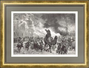 Оренбург - тушение пожара. 1879г. Дмитриев-Оренбургский. Старинная гравюра