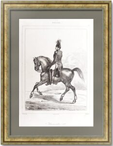 Александр I, конный портрет. 1838г. Верне. Старинная гравюра.