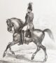 Александр I, конный портрет. 1838г. Верне. Старинная гравюра.