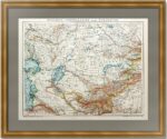 Средняя Азия и Туркестан. 1905г. Старинная карта - антикварный подарок