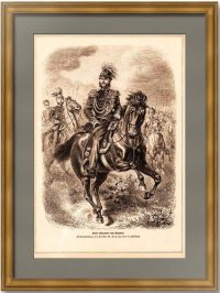 Александр II. Конный портрет. Война с Турцией. 1877г. Старинная гравюра - антикварный подарок
