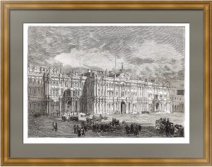 Зимний Дворец. Санкт-Петербург. 1880г. Шульц/Лепер. Старинная гравюра