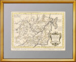 Бассейн реки Амур. Старинная гравированная карта. 1749г. Беллин