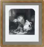 Генриетта и Беатрис Гамильтон. 1836г. Ландсир/Ролле. Антикварная гравюра