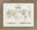 Карта Мира. 1874г. История Великих географических открытий