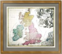 Великобритания. 1720г. Антикварная карта. Хоманн