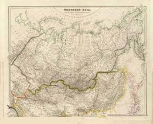 Северная Азия. 1834г. Пядышев, Эрроусмит. Старинная карта. 54x66
