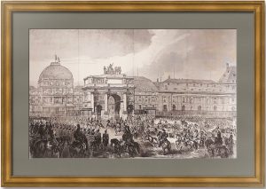 Александр II в Париже. 1867г. Ликс/Тришон. 50x74. Антикварная гравюра