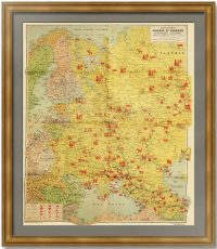 Экономика европейской России. 1942г. Редкая французская карта (86x72)