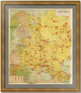 Экономока европейской России. 1942г. Редкая французская карта (86x72)