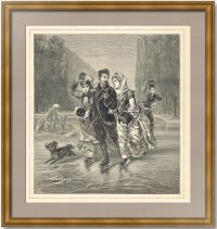 Дон Жуан на льду. 1876г. Бутибонн. Старинная гравюра