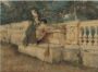 Рандеву (Свидание). 1875г. Филоза/Харрал. Старинная гравюра. 36x53