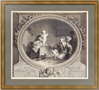 Маленький проповедник. 1791г. Фрагонар/Лоне. Антикварная гравюра