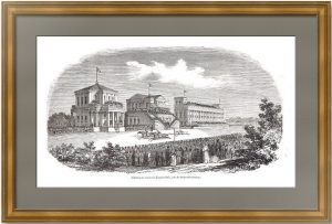 Скачки в Царском Селе близ Петербурга. 1846г. Антикварная гравюра