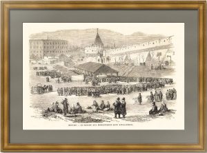 Москва, рынок в Китай-городе. 1865г. Антикварная гравюра