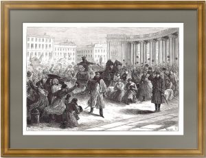 Александр II у Казанского собора в Петербурге. 1879г. Гравюра