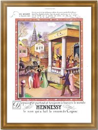Коньяк Hennessy и Россия. Рекламный плакат. 1938г. Вишневский