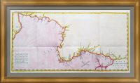 Карта от города Якутска до охоцкаго порта. 1787г. Редкость. 41x78.
