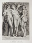 Три грации. 1789г. Рубенс/Викар/Массард. Старинная гравюра