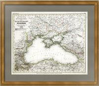 Чёрное море. Крым  и прибрежные страны. 1845г. Старинная карта