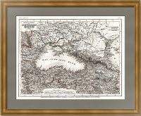 Чёрное море и Кавказ. 1850г. Старинная карта