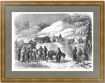 Петербург - Москва, снежный коллапс в пути. 1864г. Старинная гравюра