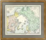 Полярная карта. Северный морской путь.1876г. Антикварная карта