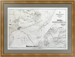 Керчинский пролив. Морская карта. 1893г. Оригинал. 68x98. Редкость.