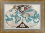 Карта Мира. 1752г. Вогонди. Лист 50x76. Роскошная кабинетная карта