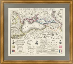 Русско-турецкая (Крымская) война. 1854г. Старинная карта
