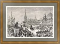 Москва и коронация Александра III. 1883г.  Антикварная гравюра
