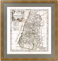 Израиль. Святая Земля или Иудея. 1762г. Старинная карта. Музейный экземпляр