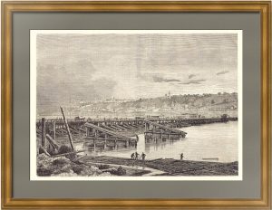 Нижний Новгород. Мост. 1875г. Шпак. Старинная гравюра
